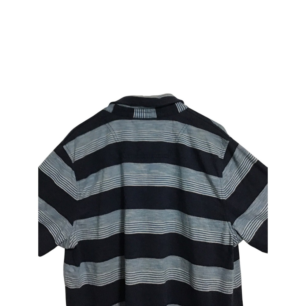The North Face Polo Shirt Mens Large Blue Striped Short Sleeve Pocket Gorpcore - Picture 10 of 10